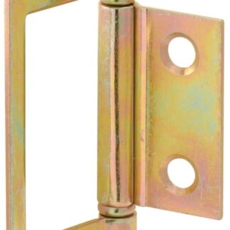 Prime-Line N 6656 Door Hinge, 1 in W Frame Leaf, 3 in H Frame Leaf, Steel, Brass