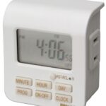 Woods 50008 Digital Timer, 10 A, 125 V, 1250 W, 7 days Time Setting, 20 On/Off Cycles Per Day Cycle, White