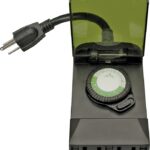 Woods 50011 Mechanical Timer, 15 A, 125 V, 1875 W, 24 hr Time Setting, 24 On/Off Cycles Per Day Cycle, Black