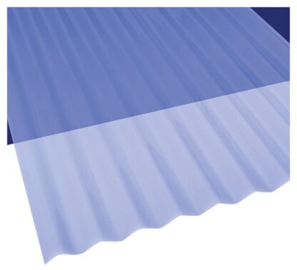 Sun N Rain 106631 Corrugated Roofing Panel, 8 ft L, 26 in W, PVC, Clear Blue Sells in Quantity of 10