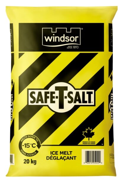 Windsor Safe-T-Salt 5022 Ice Melt, Solid, Colorless, 20 kg Bag