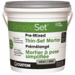 Custom SimpleSet Series CCTTSG1-2 Thinset Mortar, Gray, Paste, 1 gal Pail Sells in Quantity of 2