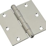 National Hardware N830-277 Square Corner Door Hinge, Stainless Steel, Zinc, Non-Rising, Removable Pin, 50 lb