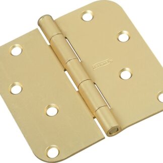 National Hardware N830-225 Door Hinge, Steel, Satin Brass, Non-Rising, Removable Pin, Full-Mortise Mounting, 50 lb