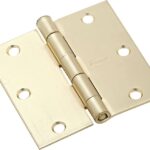 National Hardware N830-230 Door Hinge, Steel, Satin Brass, Non-Rising, Removable Pin, Full-Mortise Mounting, 50 lb