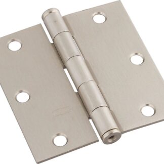 National Hardware N830-250 Door Hinge, Steel, Satin Nickel, Non-Rising, Removable Pin, Full-Mortise Mounting, 50 lb