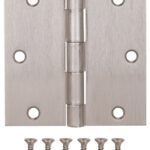 ProSource 20338SNX Square Corner Door Hinge, Steel, Satin Nickel, Loose Pin, 180 deg Range of Motion