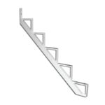 Pylex 14025 Stair Riser, 9-1/16 in L, Aluminum, White, Powdered Sells in Quantity of 2