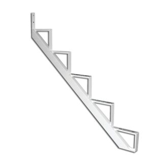 Pylex 14025 Stair Riser, 9-1/16 in L, Aluminum, White, Powdered Sells in Quantity of 2