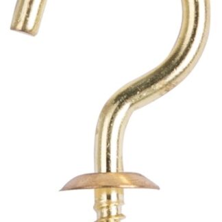 ProSource LR393 Cup Hook, 1/2 in Opening, 5.2 mm Thread, 2-1/8 in L, Brass, Brass Sells in Quantity of 20