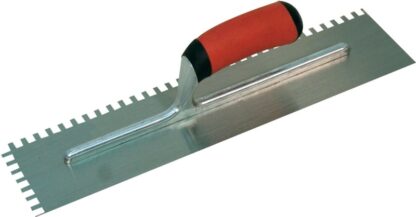 QLT NT669 Notched Trowel, 11 in L, 4-1/2 in W, Square Notch, Soft-Grip Handle