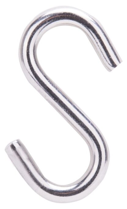 ProSource LR380 S-Hook, 158 lb Working Load, 19/64 in Dia Wire, Stainless Steel, Stainless Steel Sells in Quantity of 10