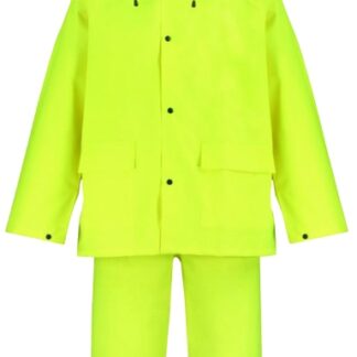 Diamondback OX025PU-L Rain Suit, L, 29-1/2 in Inseam, Polyester, Hi-Viz Yellow, Comfortable Oxford Polyester Collar