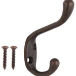 ProSource H6271007VB3L-PS Coat and Hat Hook, 22 lb, 2-Hook, 1-1/64 in Opening, Zinc, Venetian Bronze