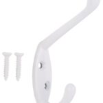 ProSource H6172168W-BC3L-PS Coat and Hat Hook, 22 lb, 2-Hook, 1-1/64 in Opening, Zinc