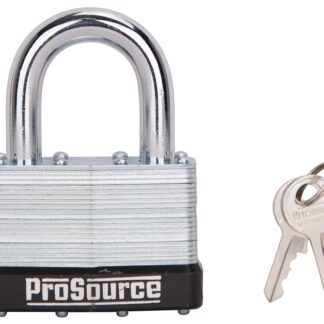 ProSource HD00030-3L Padlock, Standard Shackle, 7/16 in Dia Shackle, 2 in H Shackle, Steel Shackle, Steel Body