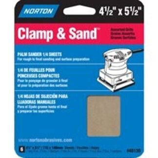 NORTON 48130 Multi-Stand Sheet, 4-1/2 in W, 5-1/2 in L, 100, 150, 220 Grit, Fine/Medium/Very Fine, Paper Backing