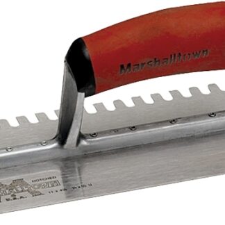 Marshalltown 716SD Trowel, 11 in L, 4-1/2 in W, U Notch, Curved Handle