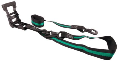 Erickson 05716 Tie-Down Strap, 1-1/2 in W, 8 ft L, Black/Green, 1000 lb Working Load, Flat Snap End