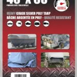 Erickson 57029 Heavy-Grade Tarp, 60 ft L, 40 ft W, Poly, Silver