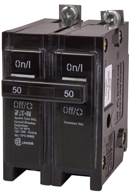 Eaton BQL250 Replacement Classic Circuit Breaker, Type BQL, 50 A, 2-Pole, 120/240 VAC