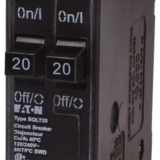 Eaton BQLT20 Replacement Classic Circuit Breaker, Duplex, Type BQL, 20 A, 2-Pole, 120 VAC