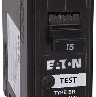 Eaton BRP115GFC Circuit Breaker, GFCI, Type BR, 15 A, 1-Pole, 120 VAC, Center, Long Time, Instantaneous Trip