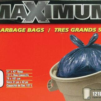 Maximum 31422 Outdoor Garbage Bag, 121 L, LLDPE, Black