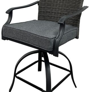 Seasonal Trends H23S0880P Swivel Balcony Chair, 23.82 in W, 26.97 in D, 44.49 in H, Fabric and Wicker Seat