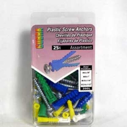 Cobra Anchors 200L Screw Anchor Kit, Plastic