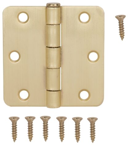 ProSource BH-BR01-PS Door Hinge, Steel, Satin Brass, Loose Pin, 180 deg Range of Motion, Screw Mounting