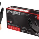 GLOVE NITRILE TXRD BLK 5MIL L