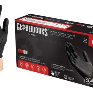 GLOVE NITRILE TXRD BLK 5MIL L