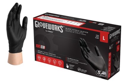 GLOVE NITRILE TXRD BLK 5MIL L