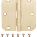 ProSource BH-102SB-PS Door Hinge, Steel, Satin Brass, Loose Pin, 180 deg Range of Motion, Screw Mounting