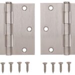 ProSource BH-202SN-PS Square Corner Door Hinge, Steel, Satin Nickel, Loose Pin, 180 deg Range of Motion