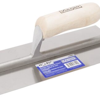 Vulcan 16150 Finishing Trowel, 11 in L Blade, 4.5 in W Blade, Right Angle End, Ergonomic Handle, Wood Handle