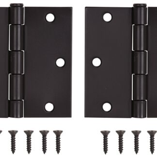 ProSource BH-202ORB-PS Square Corner Door Hinge, Steel, Oil-Rubbed Bronze, Loose Pin, 180 deg Range of Motion