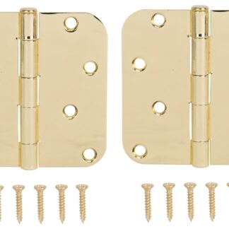 ProSource BH-402PB-PS Door Hinge, Steel, Bright Brass, Loose Pin, 180 deg Range of Motion, Screw Mounting