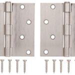 ProSource BH-502SN-PS Square Corner Door Hinge, Steel, Satin Nickel, Loose Pin, 180 deg Range of Motion