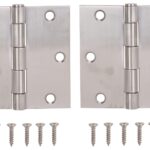 ProSource 20338SS-35S-DB-PS Square Corner Door Hinge, Steel, Brushed, Loose Pin, 180 deg Range of Motion