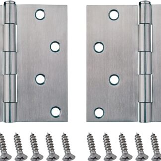 ProSource 20339SS-4S-DB-PS Square Corner Door Hinge, Steel, Brushed, Loose Pin, 180 deg Range of Motion