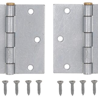 ProSource 20338MGS-PS Square Corner Door Hinge, Steel, Mechanical Galvanized, Loose Pin, 180 deg Range of Motion