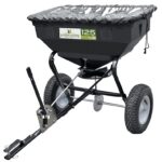 Landscapers Select YTL31508 Lawn Spreader, 25000 sq-ft Coverage Area, 125 lb Hopper, Steel Frame, Poly Hopper