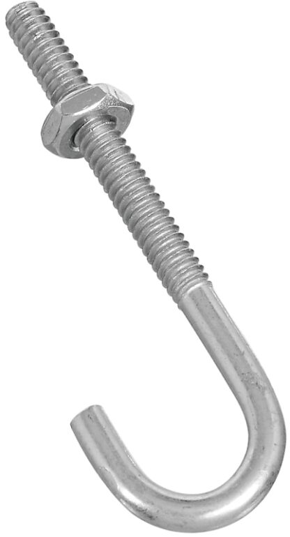 National Hardware N232-876 J-Bolt, 3/16 in Thread, 1-1/2 in L Thread, 2-1/2 in L, 40 lb Working Load, Steel, Zinc Sells in Quantity of 10