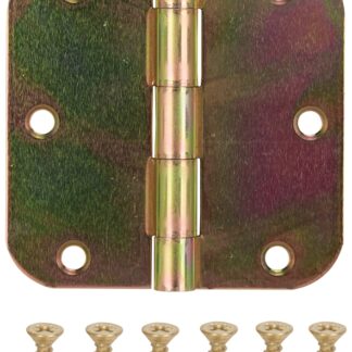 ProSource 20347ST4C Door Hinge, Steel, Yellow Zinc Dichromate, Loose Pin, 180 deg Range of Motion, Screw Mounting