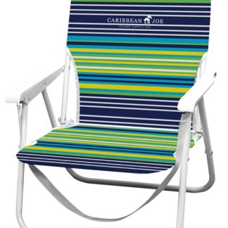 Caribbean Joe CJ-7720 Beach Chair, 22 in W, 16-1/2 in D, 25.2 in H, Steel Frame, Polyester Seat Sells in Quantity of 6