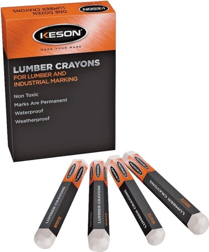 Keson LCWHITE Hard Lumber Crayon, White, 0.318 in Dia, 5 in L Sells in Quantity of 12