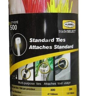 Tradeselect CTB500 Cable Tie Canister, 0.79, 1.77 in Max Bundle Dia, Nylon, Green/Natural/Red/Yellow