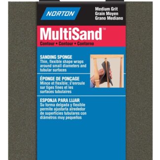 NORTON MultiSand 00939 Sanding Sponge, 5-1/2 in L, 4-1/2 in W, Medium, Aluminum Oxide Abrasive